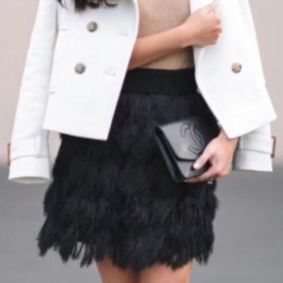 NWT BANANA REPUBLIC | Fringe Feather Flapper Skirt | Sz. XS - Picture 2 of 8